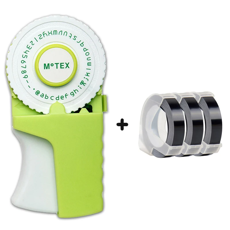(С 3 лентами) для изготовителя этикеток MoTex E303 тиснения совместима с 9 мм Dymo 3D