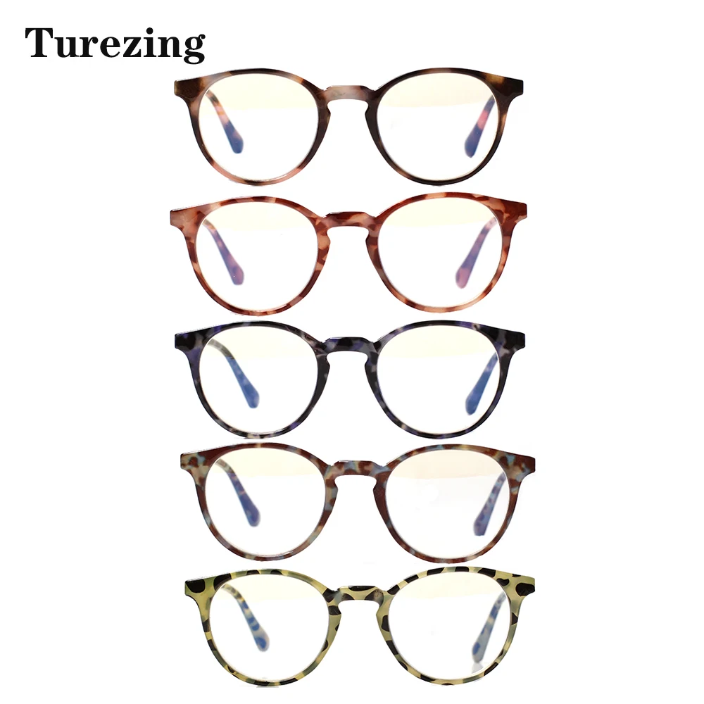 

Очки для чтения Turezing для мужчин и женщин, Модные оптические линзы в круглой оправе с цветами, с блокировкой света, с медицинским рецептом