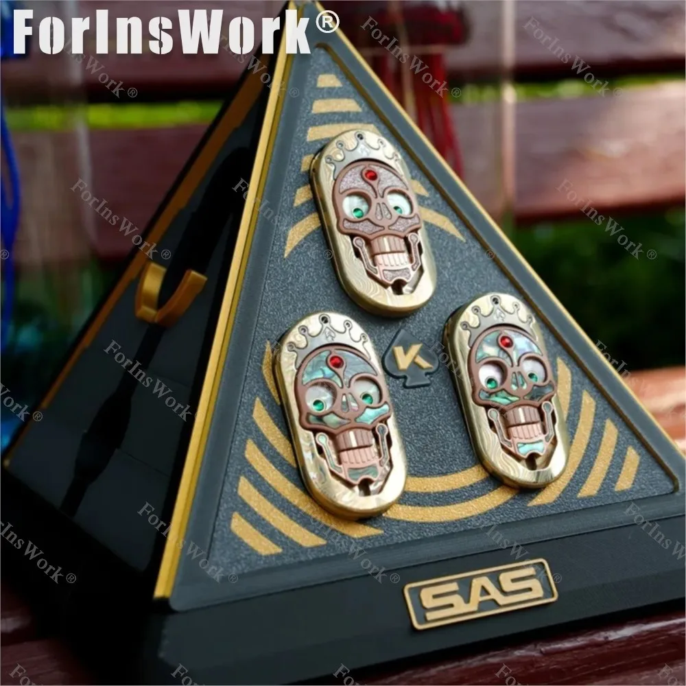 Фото SAS EDC Starsgear Art Studio Латунь Дамасский Непоседа Металлическая шестерня Непоседа Офисный стол Гаджеты Игрушка для взрослых №5