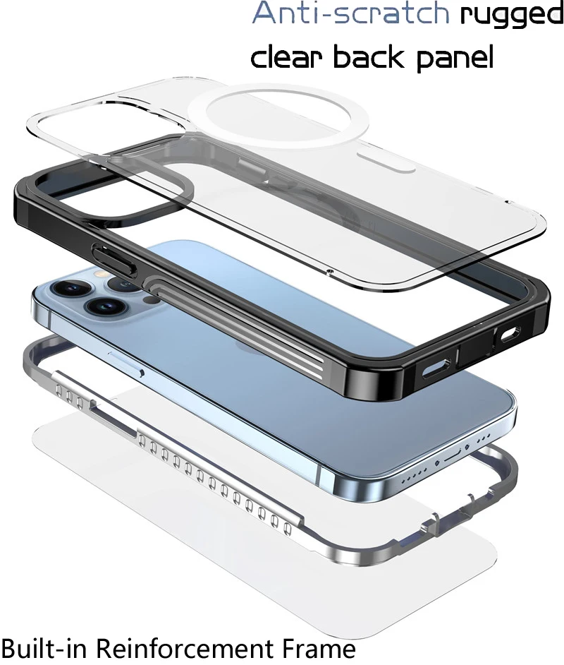 Magnetic Magsafing Wireless Charge Phone Case For iPhone 13 Pro Max Back Cover 360 Protect Front Film for iPhone 13Pro Max Case