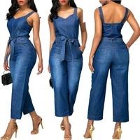 y2k jeans clothes for women suspenders sleeveless belt zipper wide leg pants streetwear goth trousers woman pants denim overalls