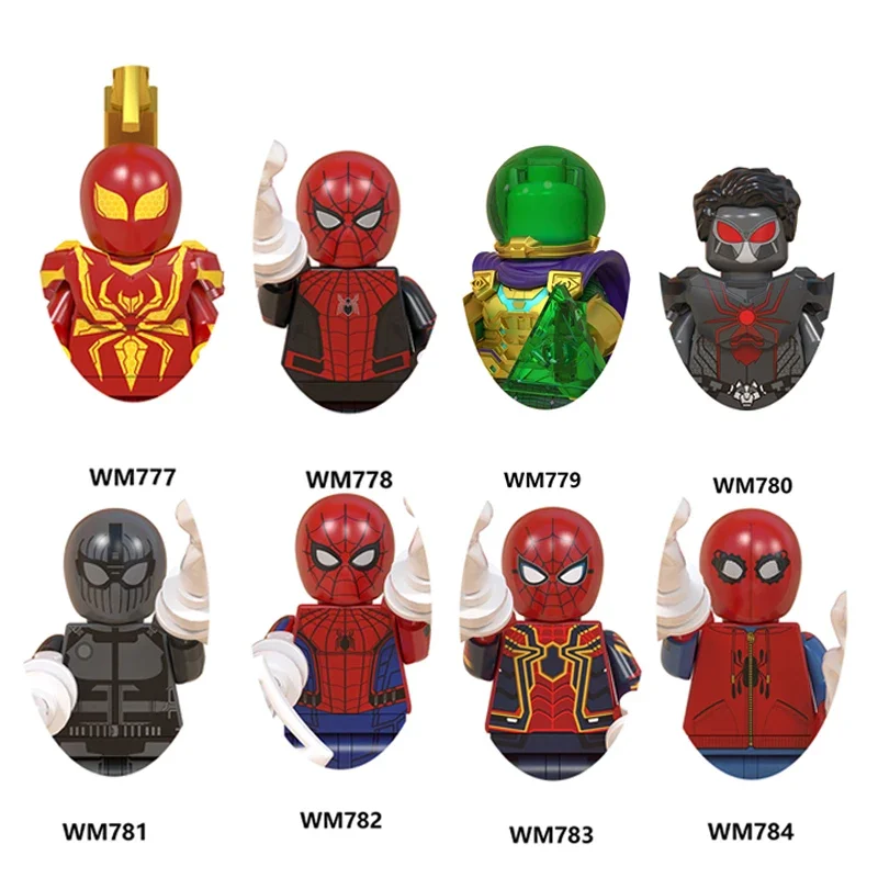 

WM6071Spider-Man Series Building Blocks Anime Figure Mysterio Minifigure Particle Assemble Kids Toy Child Birthday Holiday Gifts
