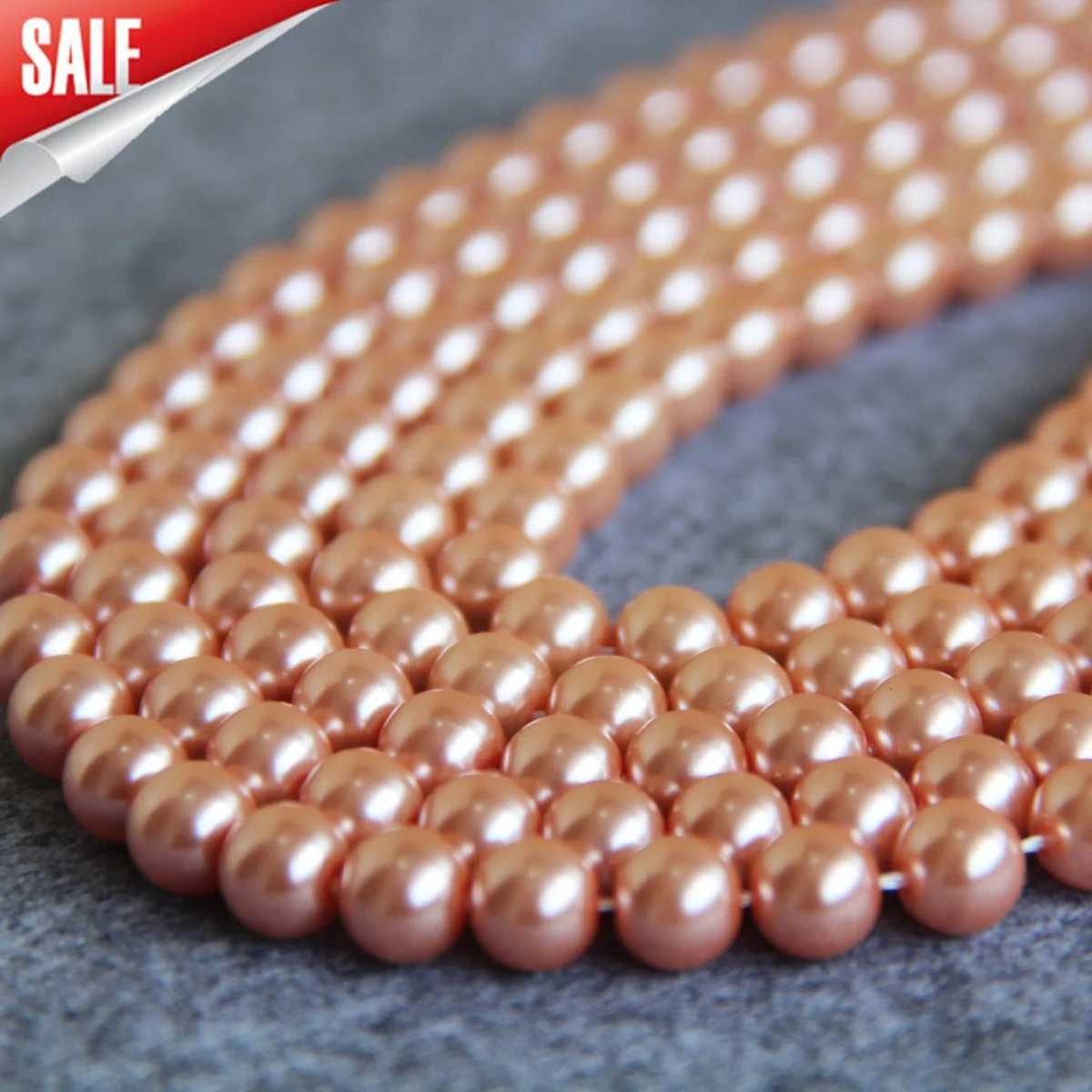 

New 10mm Orange Shell Pearl Beads SeaShell DIY Gifts For Women Girl Loose Beads Jewelry Making Design Women Girls Gifts 15inch