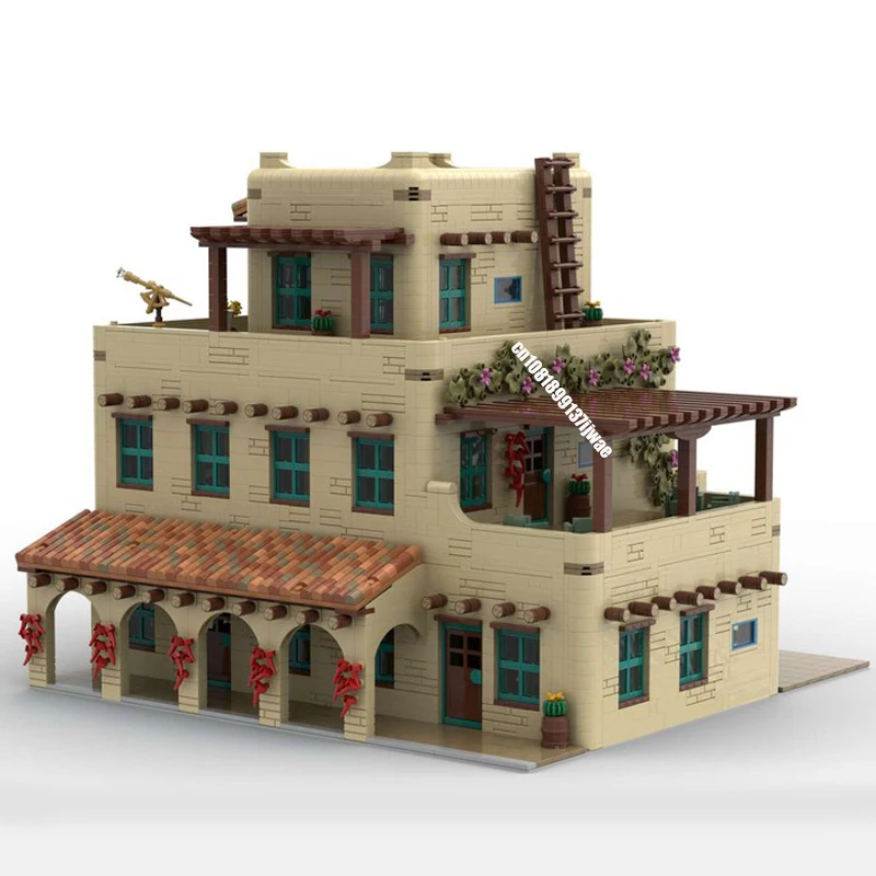 Новый город хит продаж вид на улицу Moc модульный Aqua Fria Inn седан строительные блоки