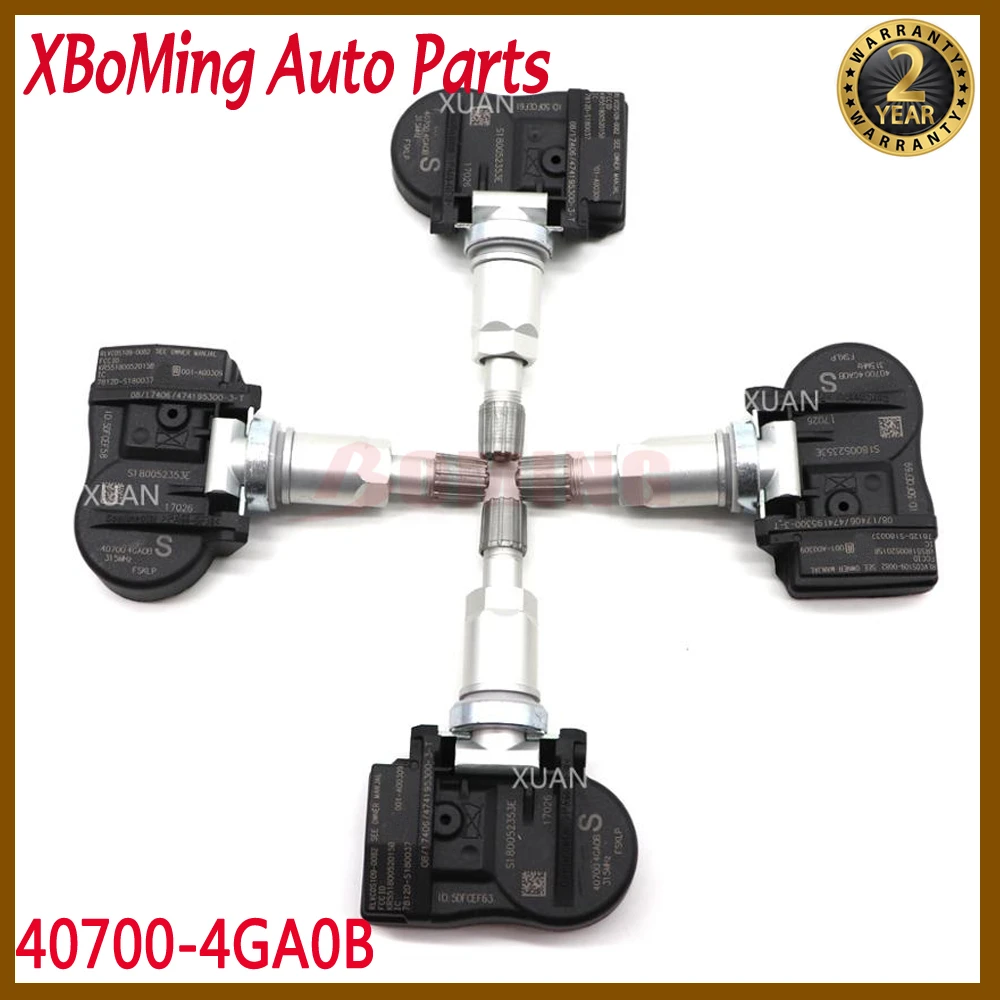 Система мониторинга давления в шинах 40700-4GA0B, датчик давления в шинах для Nissan Infiniti Q50, 3.5L, 3.7L, 2014-2016, 40700-4GA0A, 315 МГц