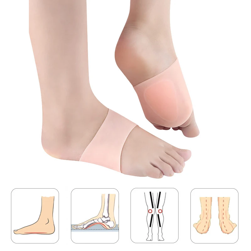 

2 Pcs Professional Arch Orthotic Support Insole Foot Plate Flatfoot Corrector Shoe Cushion Foot Care Insert Insoles Silicone Gel
