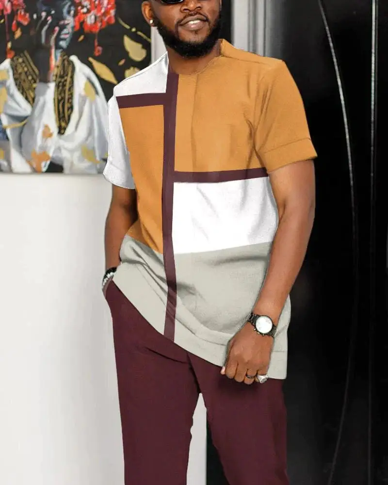 Man Summer Luxury Short Sleeve T-Shirt Casual Trousers Jogging Suit 2-Piece Fashion Male Trend Street Tracksuit Pant Set