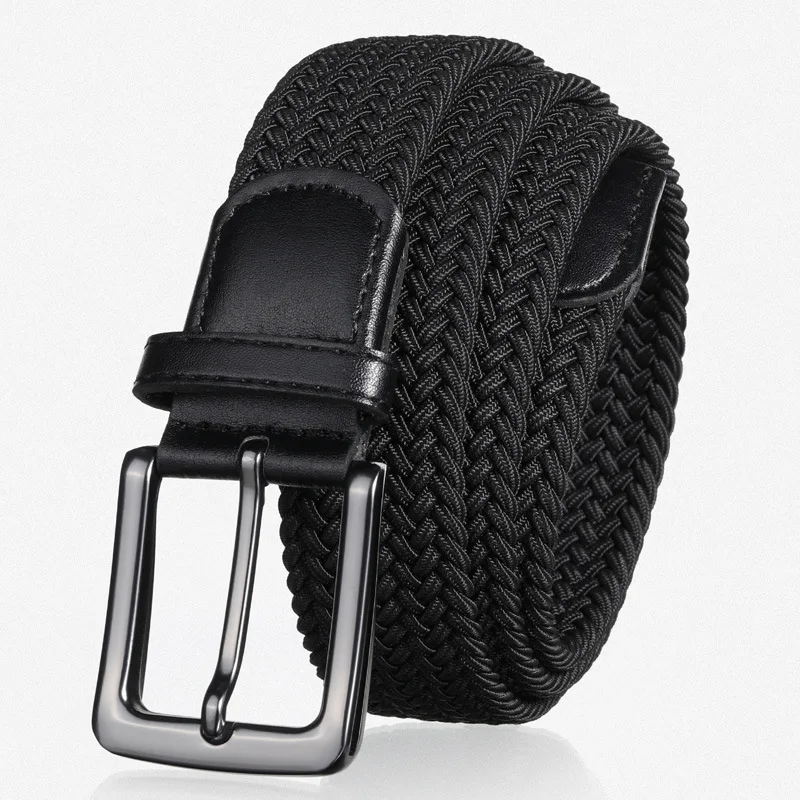 Golf belt Stock 3.4cm stretch woven belt men's high-end golf belt Youth business elastic pin buckle belt