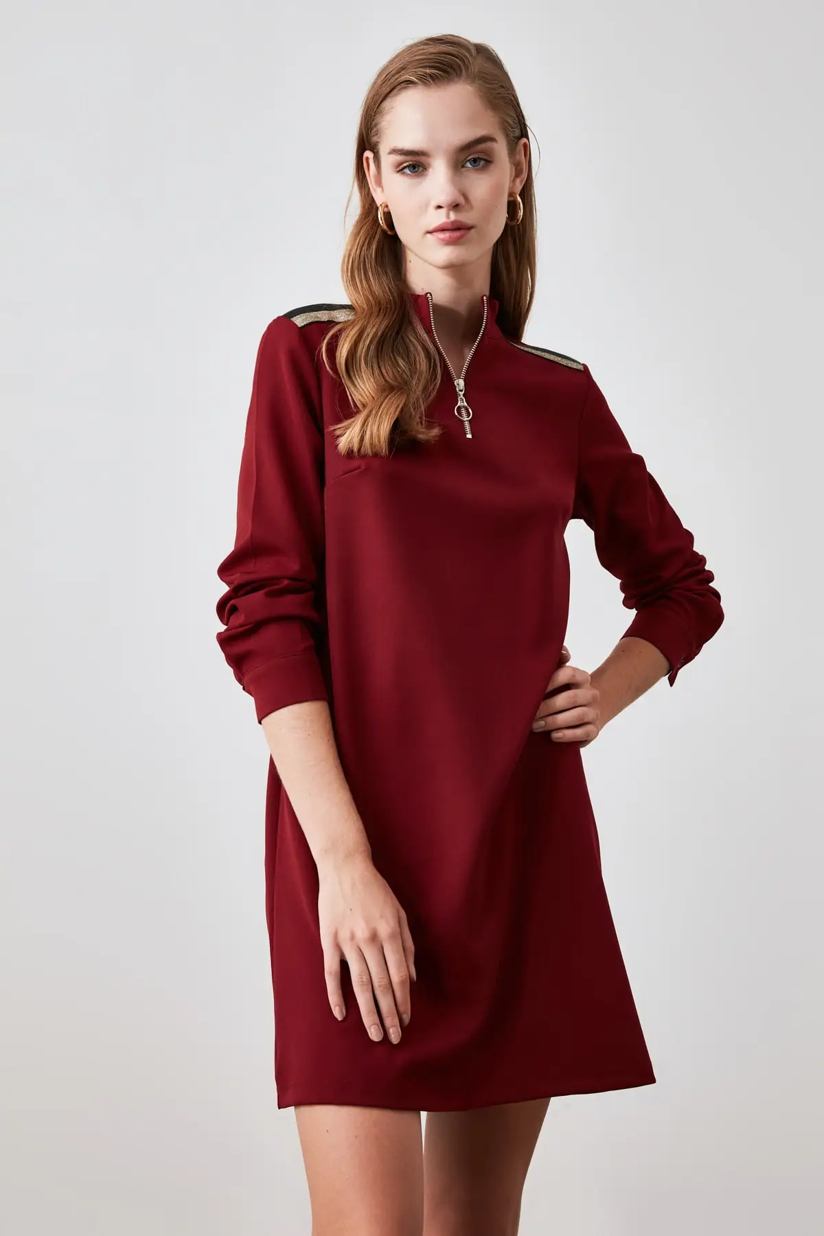 Черное платье на молнии TWOAW20EL1168 | Женская одежда