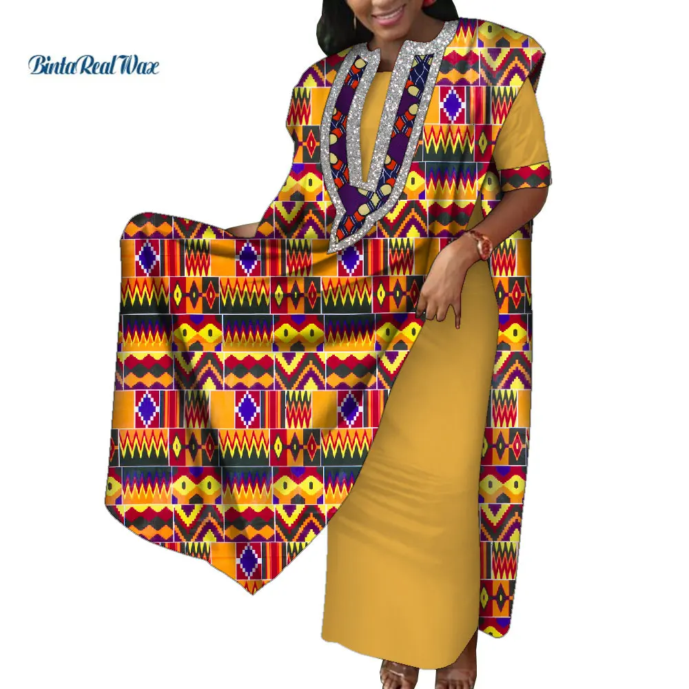 2pcs Dashiki African Print Dress and Robe for Women Riche Ankara Print Long Party Dresses Traditional African Clothing WY1924