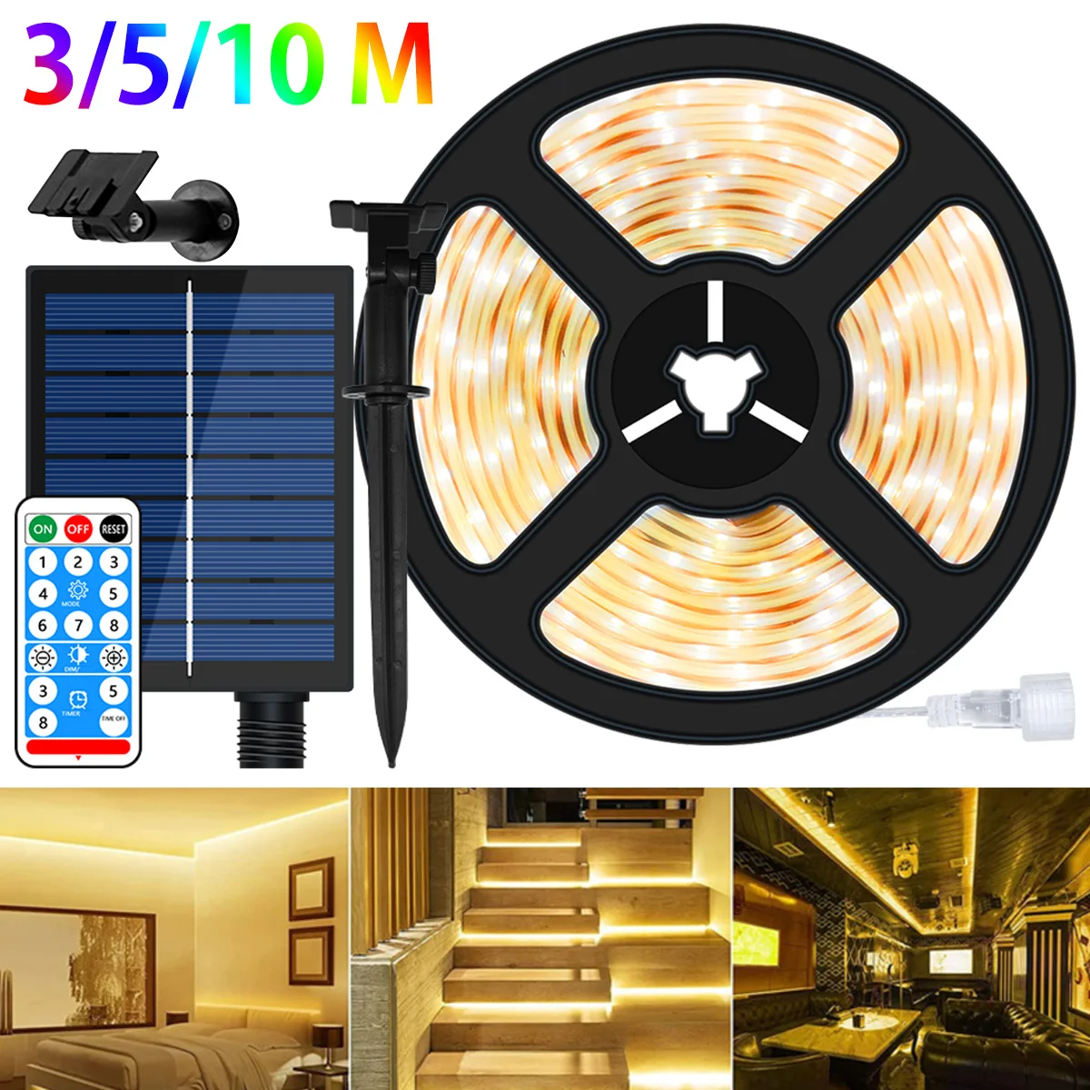 

New 32.8ft LED Strip Lights with 30pcs Light Beads/Per Meter LED Tape Lights Remote Control Warm White Tape Light IP65