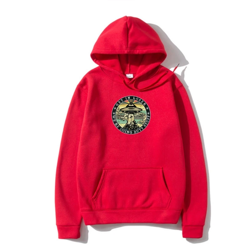 

Ufo Ge In Loser We'Re Doing But Stuff Alien Vintage Funny Men'S Outerwear Cotton Fleece Hoody