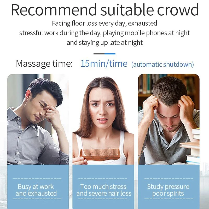 Scalp Massager Electric Head Massage antistress saude relax Body Deep Tissue Kneading Vibrating Waterproof Promote Hair Growth |