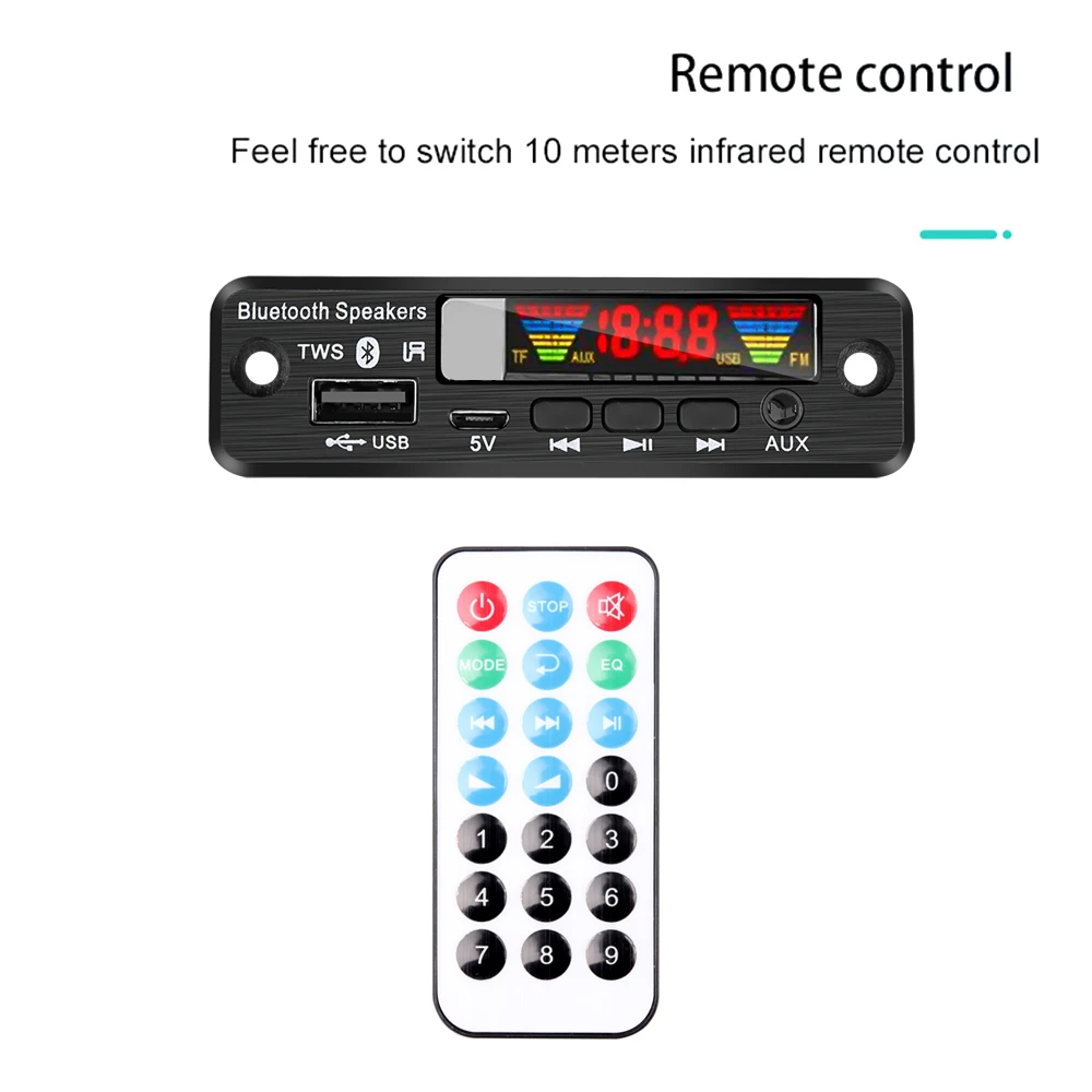 5V MP3 Decoder Board Wireless TWS Bluetooth 5.0 Car Kit APE/MP3 Lossless Music Player FM Radio TF USB 3.5mm AUX Audio Decoding - купить по