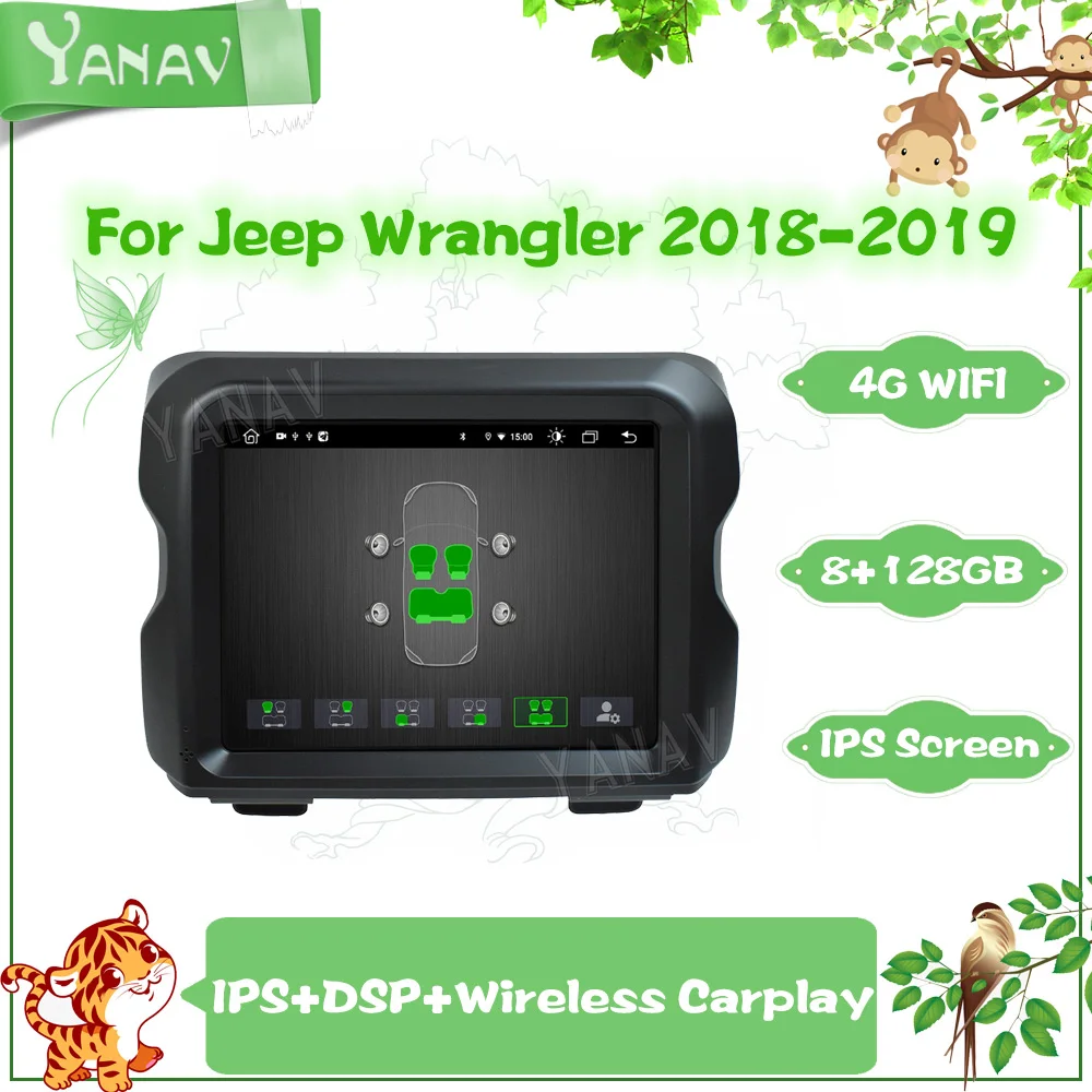 

Автомобильный GPS-навигатор для Jeep Wrangler 2018-2019 Android автомобильное радио стерео Мультимедийный видеоплеер беспроводной Carplay 4G WIFI блок