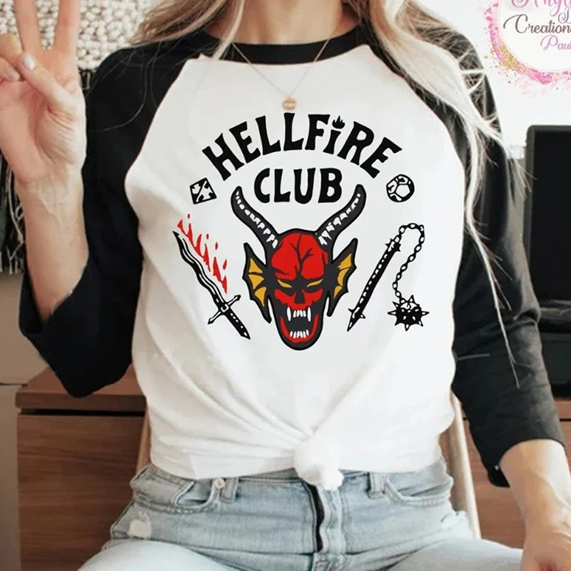 

Eddie Munson Stranger Things 4 T Shirt Women Hellfire Club Tshirt 90s Female T-shirt Top Tees Shirt Y2k Mike Wheeler Cosplay
