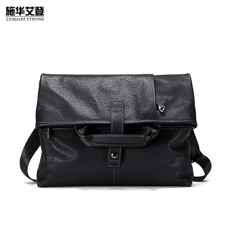 

Сумка-мессенджер мужская из мягкой натуральной кожи, многофункциональный портативный саквояж на плечо, деловой чемоданчик из воловьей кожи с верхним слоем