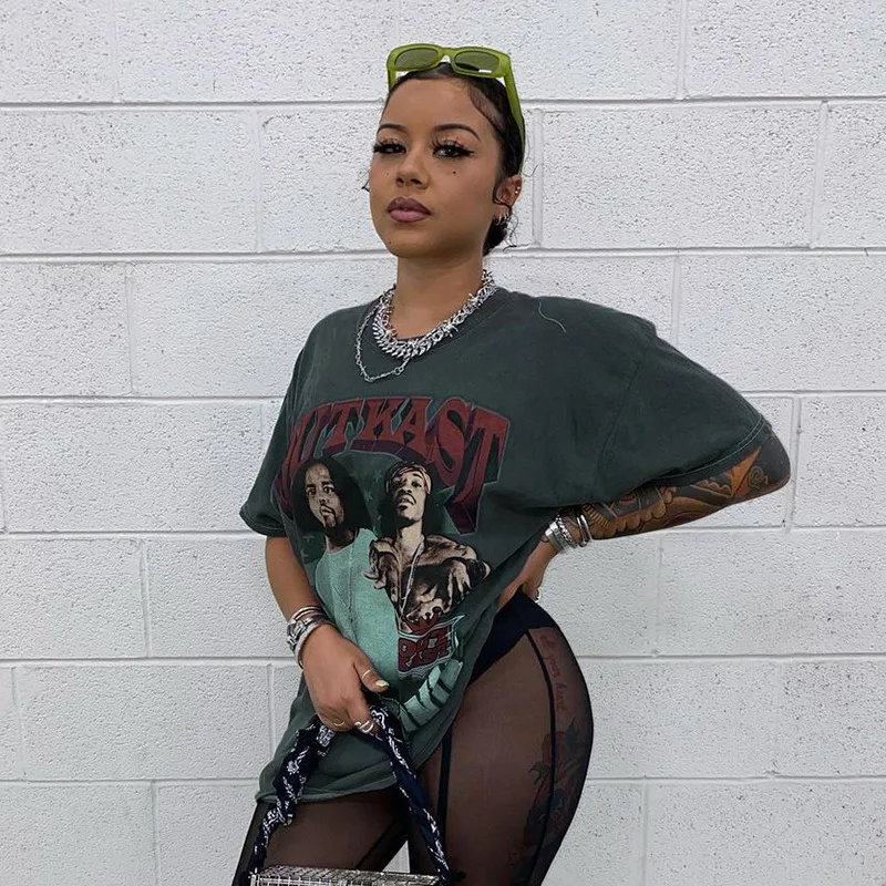 

Женский свободный пуловер с круглым вырезом, черная или фиолетовая Повседневная футболка средней длины с художественным принтом, лето