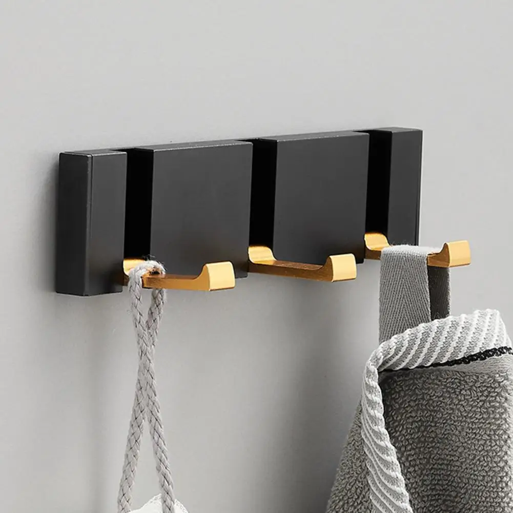

Creative Hallway Bathroom Coat Hook Strong Bearing Invisible Wall Hook Aluminum Alloy 2 Ways Installation Folding Towel Hanger