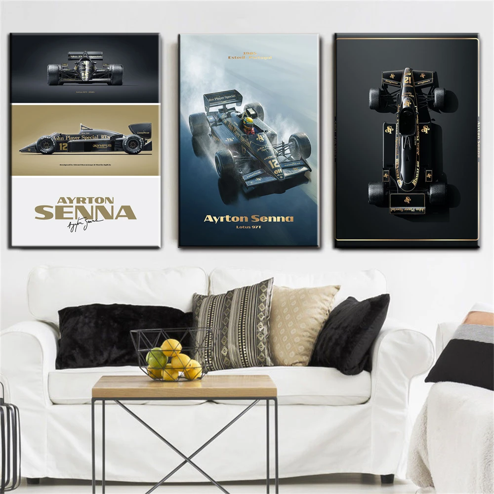 

Wall Art Canvas F1 Racer Formula 1 Car Racing Poster Painting Living Room Graffiti Picture Print Bedroom Home Decor Framework