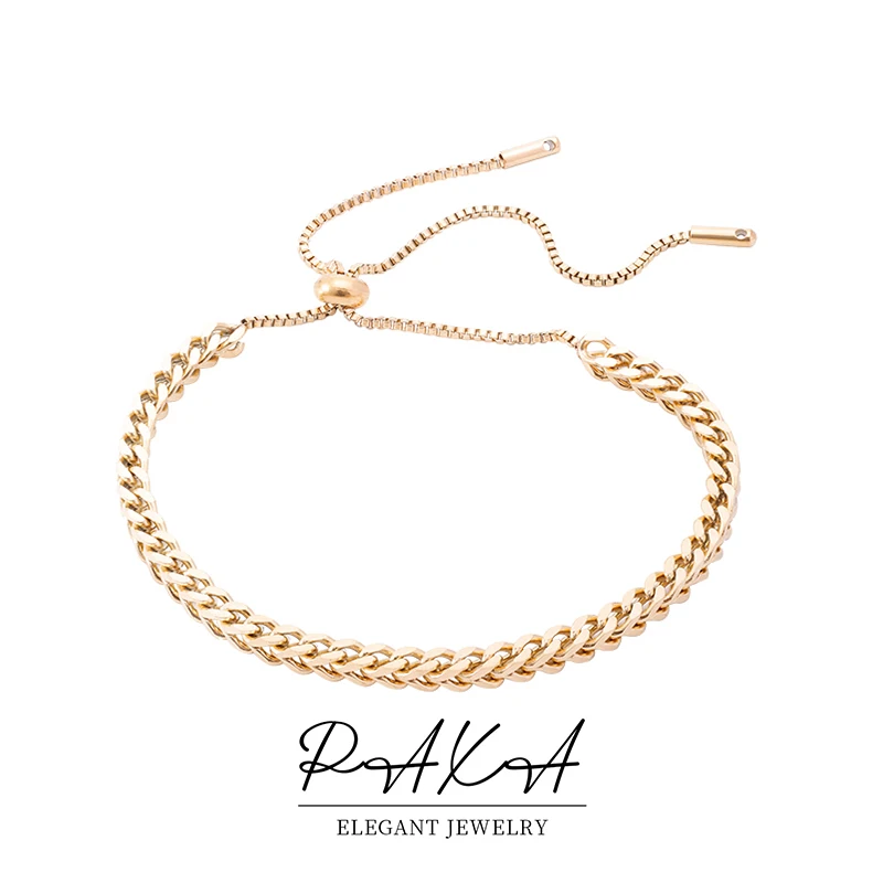 

PAXA Fashion Statement Stainless Steel Adjustable Draw String Bracelet for Women Couple Bracelets 2023 Charm New Trendy Jewelry