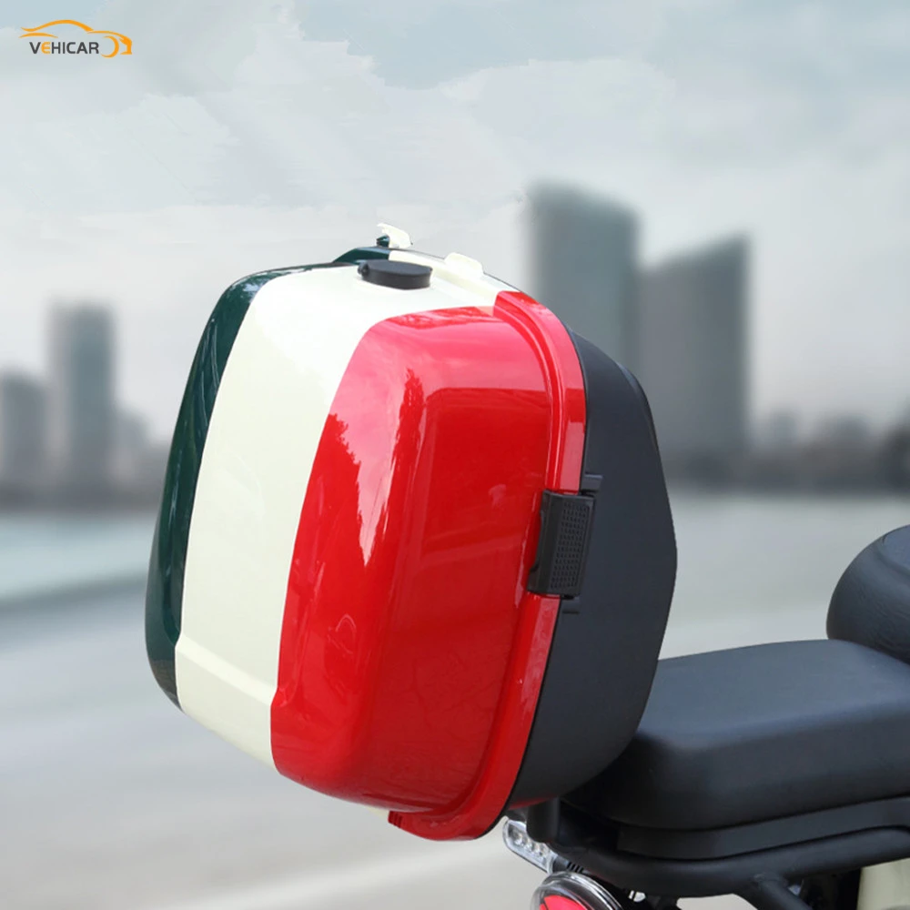 

VEHICAR Large Motorcycle Boot Trunk E-bike Electrical Bicycle Organizer Case Storage for Gloves Wallet Umbrella Comfortable Back