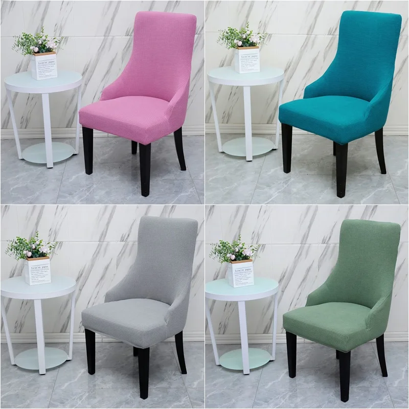 

Water Repellent Polar Fleece Accent Dining Chair Cover High Back Sloping Armchair Covers Elastic Seat Slipcover for Office Club