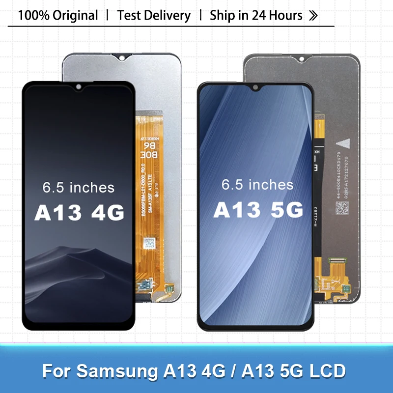 

1Pcs 4G A135 Display For Samsung Galaxy A13 Lcd Screen Touch Digitizer A13 5G Display A136 A136U A136B Assembly With Frame