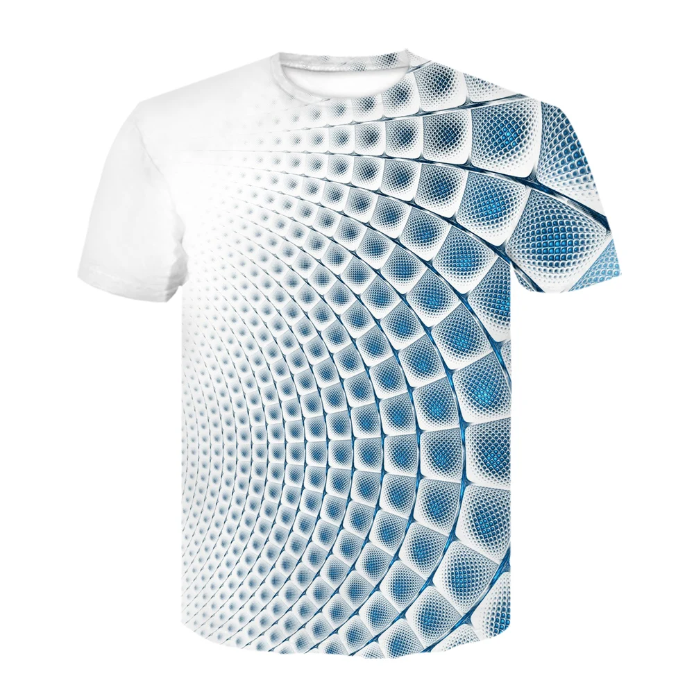 

2021 New Men's T-shirt Casual Short-sleeved O-neck Fashion Funny 3D Geometric Pattern Printing T-shirt for Men and Women Summer