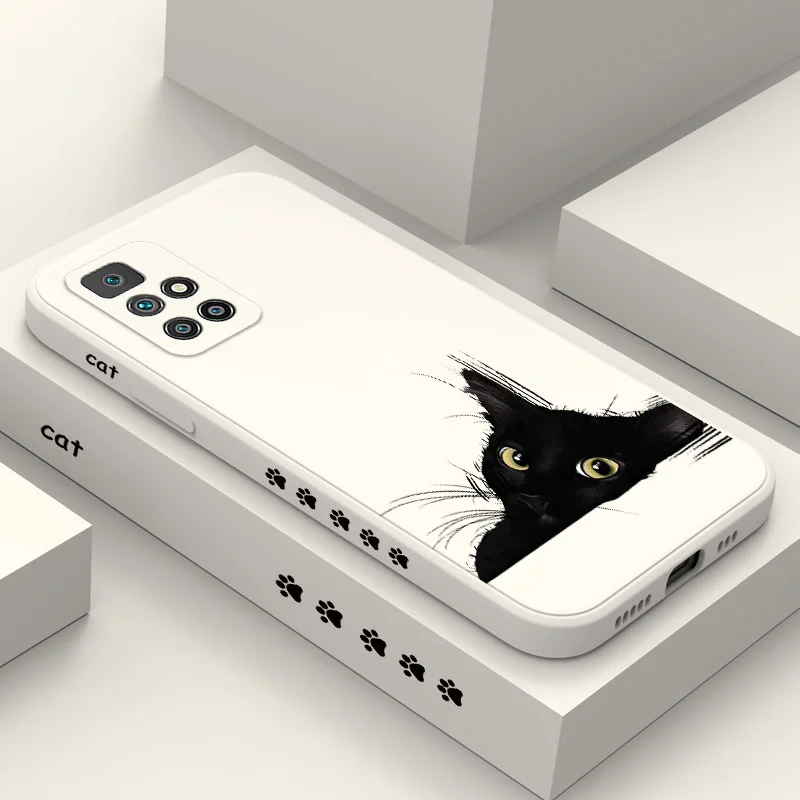 

Cold Black Cat Phone Case For Xiaomi Redmi 12C 10 10C 10A 9 9A 9T A1 Pro Plus 4G 5G Silicone Cover