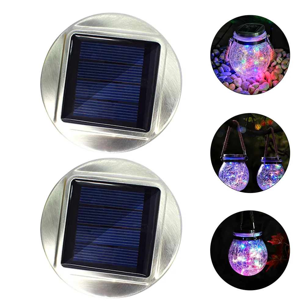 

2pcs Solar Lights Replacement Parts Solar Panel Lid Lights for Outdoor Hanging Decor