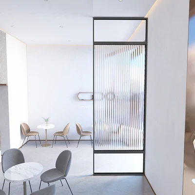 

Modern Nordic stainless steel glass screen partition entrance to block the hallway living room blocking wall