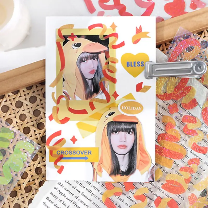 Креативная лазерная резка DIY декоративные канцелярские наклейки пластиковый