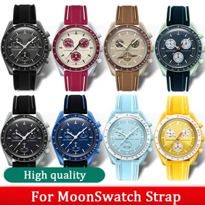 20mm Silicone Watchband for Omega x Swatch joint MoonSwatch Diving Waterproof Rubber Band Strap Watch Accessories for Men Women