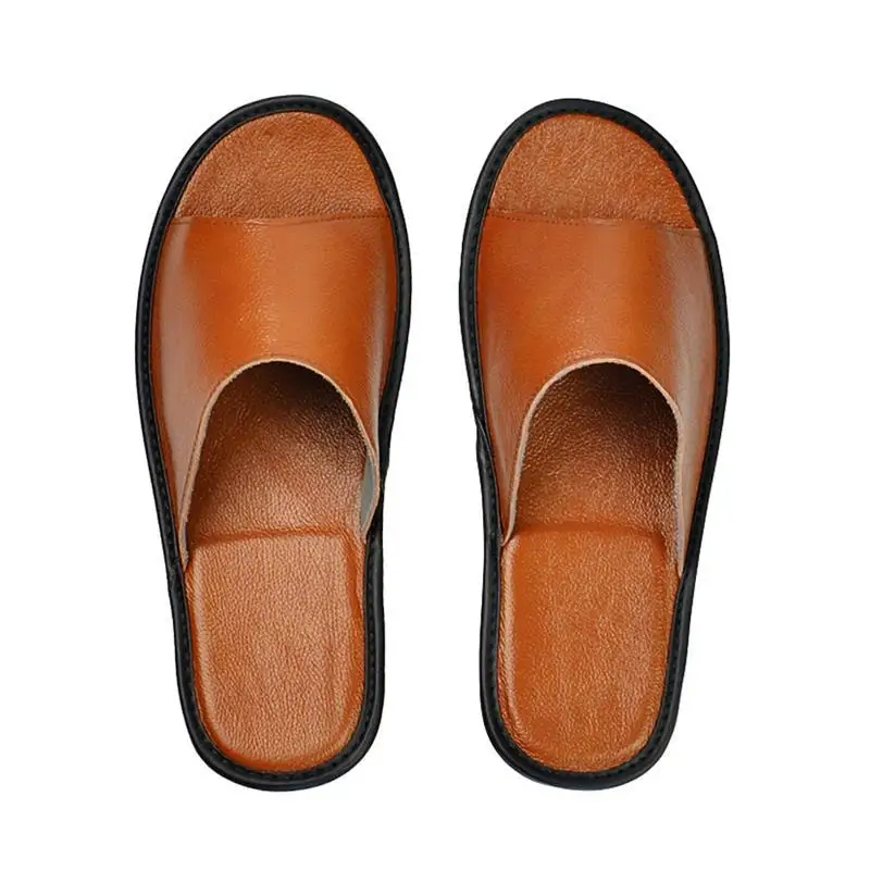 

Мужские кожаные домашние тапочки XIHAHA, женские роскошные мягкие домашние тапочки на плоской подошве, крутые сандалии, домашняя обувь