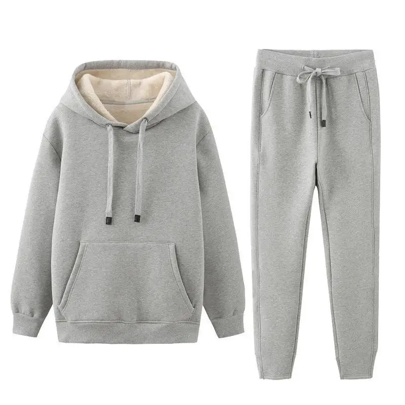 

LN 2 Pieces Sets Tracksuit Men New Brand Autumn Winter Thick Hooded Sweatshirt Coat+Pants Male Outfit Sportswear Set Chandal