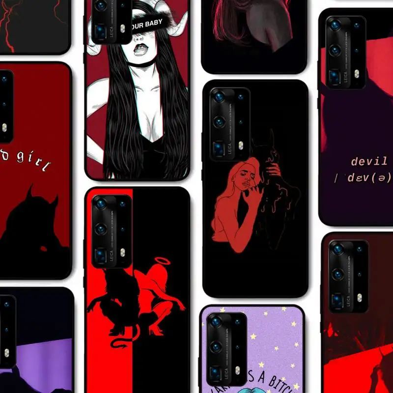 

Sexy Devil Woman Phone Case for Huawei P30 40 20 10 8 9 lite pro plus Psmart2019