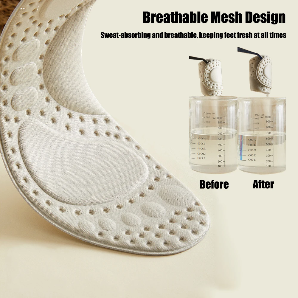 Breathable Running Insoles for Shoes Women Men Sneakers Deodorant Shoe Sole Orthopedic Flat Foot Arch Support Massage Insoles