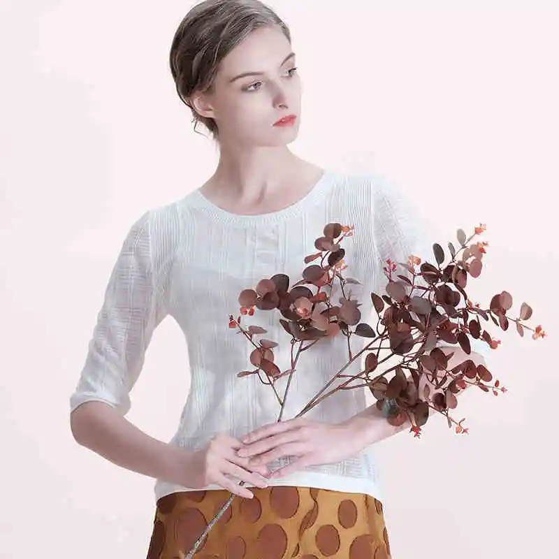 Летний женский топ пуловер крутой шелковый трикотаж с небом тонкая пригородная