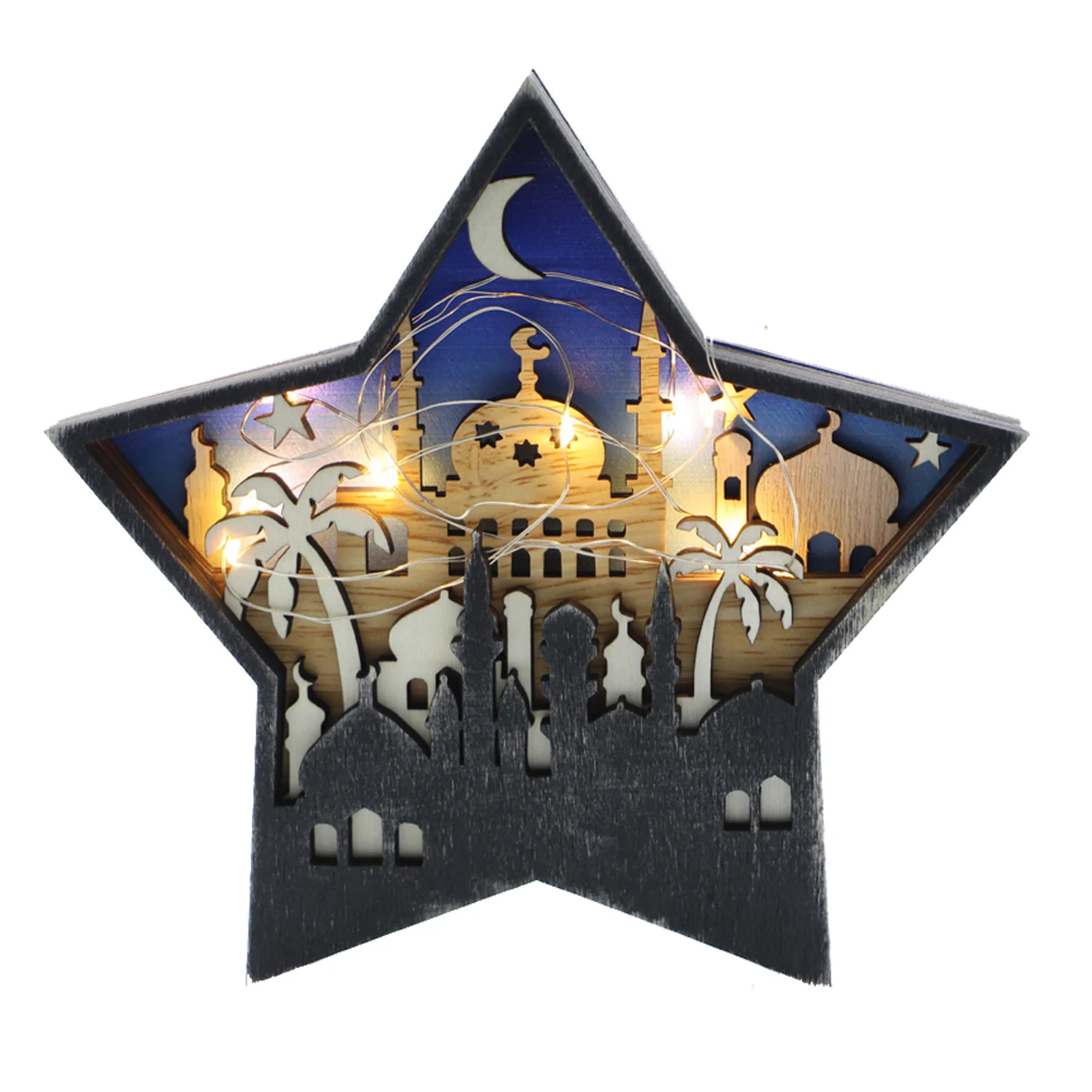 

ИД Ночной светильник, деревянный фонарь, луна, звезда, замок, светодиодный светильник, Декор, луна, звезда, замок, светодиодный светильник, ук...