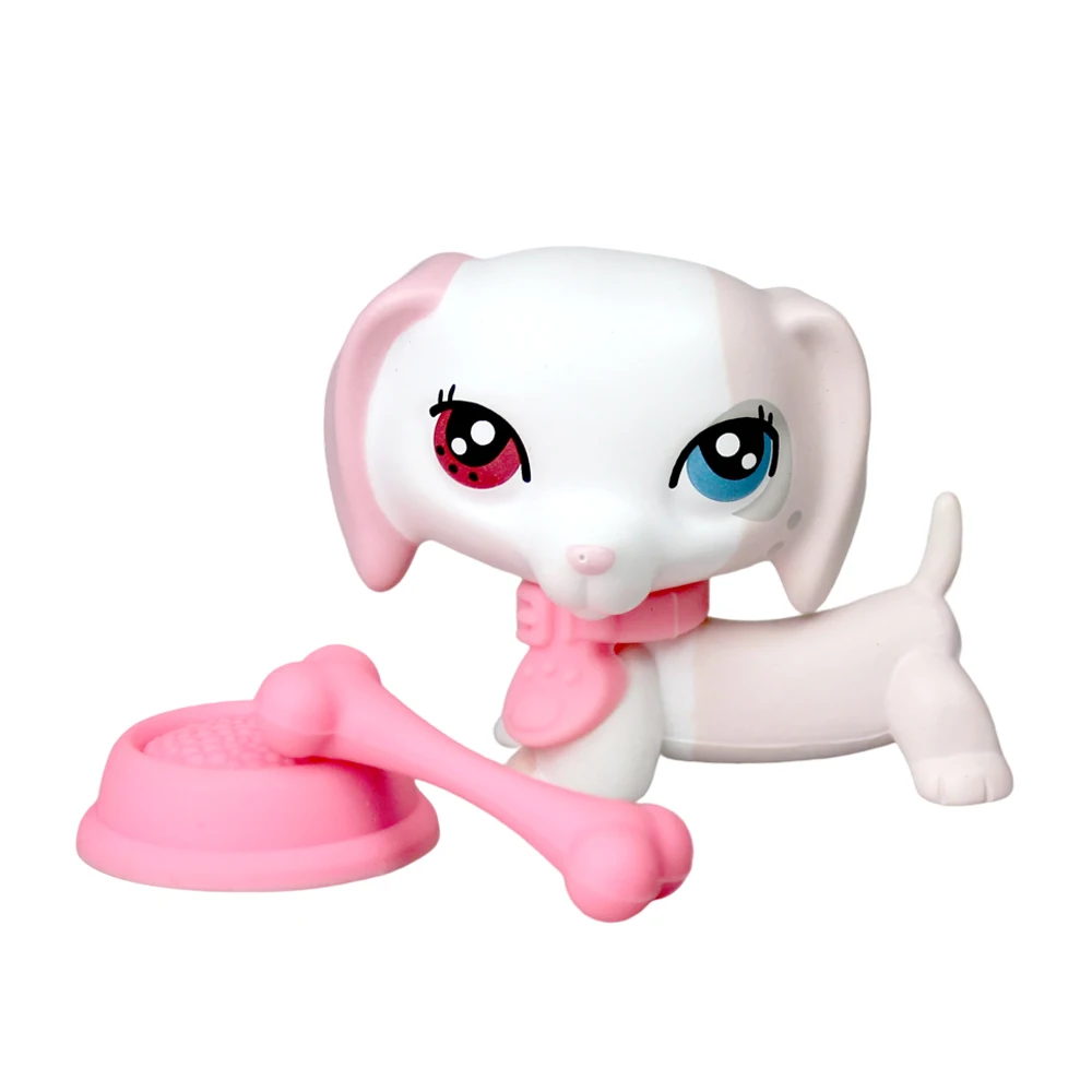 

Rare Pet Shop Pink White Dachshund Dog Animal OOAK Accessories lps #026
