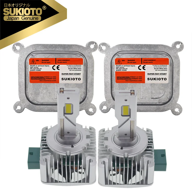 

GENUINE SUKIOTO JAPAN D3S LED Headlight Kit 55W D3S 6000K D1S HID Conversion Kit Plug and Play Canbus LED Bulb HID Ballast Kit
