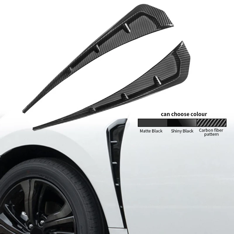 

2023 2pcs/set Car Side Fender Spoiler Wind Knife Side Gills Universal Air Vent Decorative Side Wing Sticker car stickers