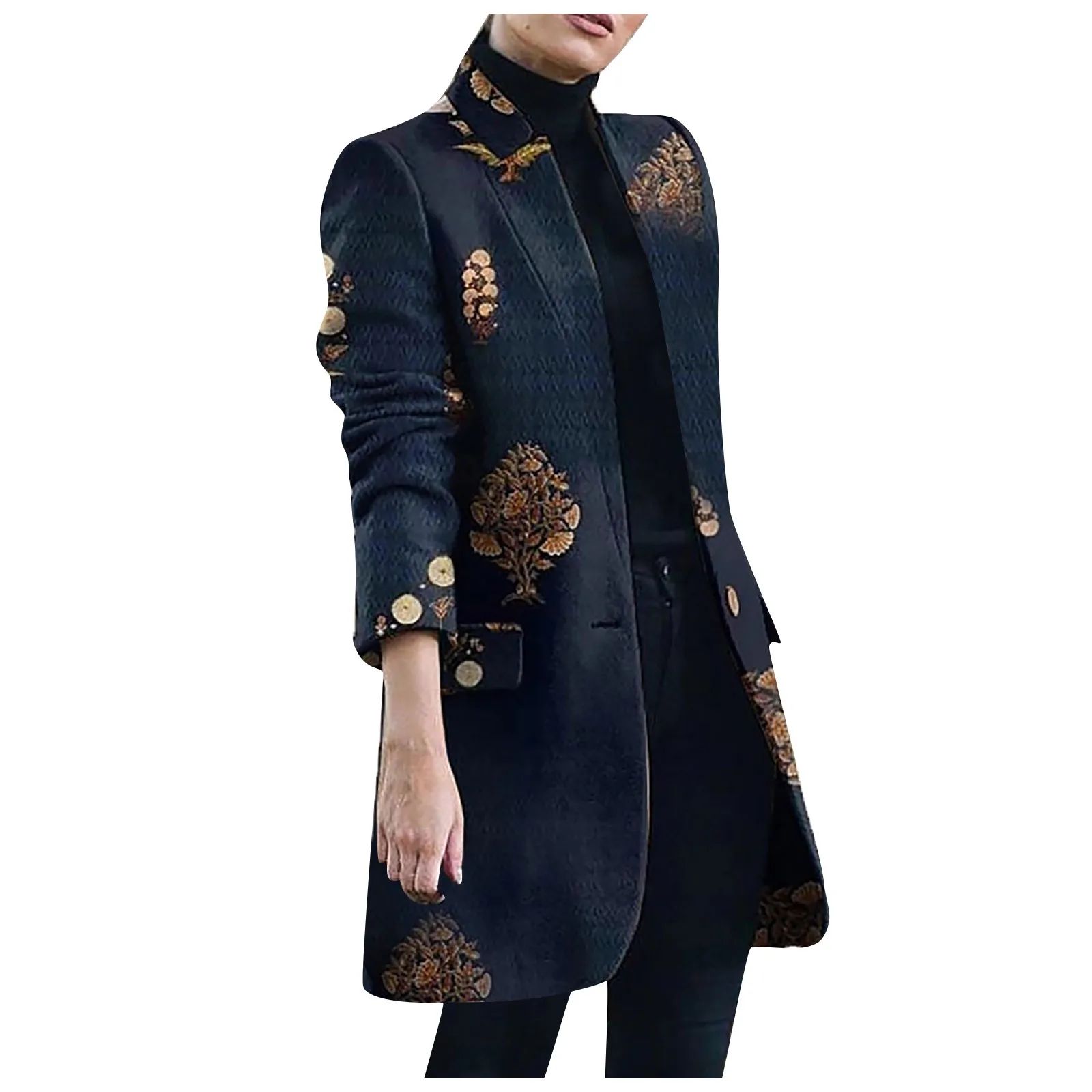 

Женская модная повседневная твидовая Свободная верхняя одежда с принтом и клетчатым воротником Верхняя одежда Большие размеры Верхняя одежда для женщин