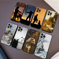 hunting fishing man phone case silicone soft for iphone 14 13 12 11 pro mini xs max 8 7 6 plus x xs xr cover