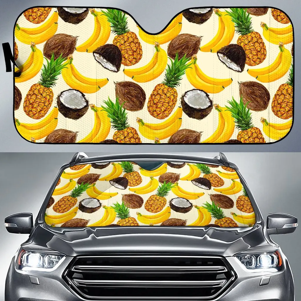 

Tropical Fruits Pattern Print Car Sun Shade