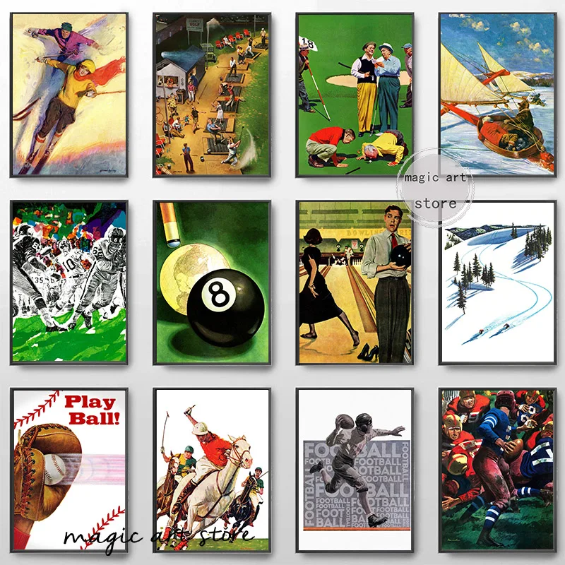 Bowling Billiards Balls Art Poster Canvas Painting Wall Prints Picture Room Home Decor