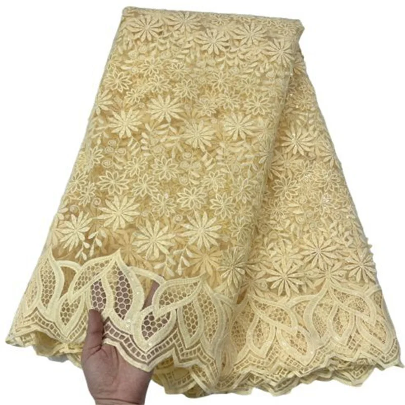 

2022 желтые блестки дизайн африканская Сетка кружевная ткань Высокое качество французское кружево ткань Красивый Тюль вечерние материалы