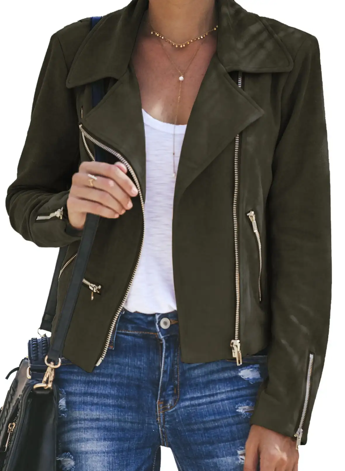 

Women Leather Jacket Zipper Moto Biker Short Jacket Coat Outwear Winter Autumn Motorcycle Jacket Outerwear Faux Leather PU Basic