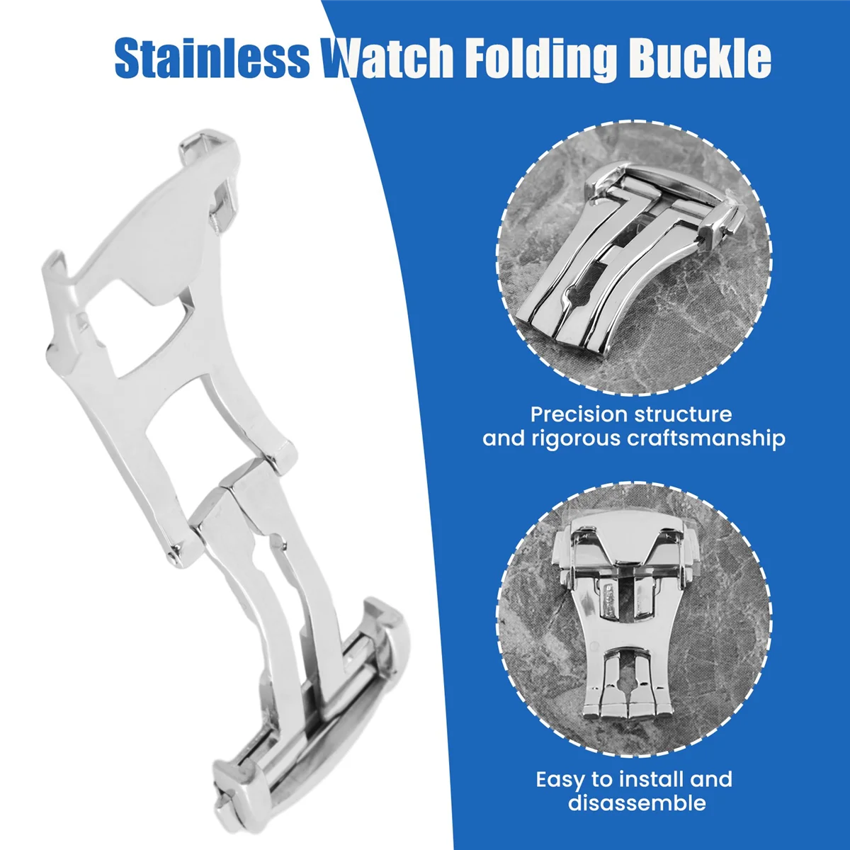 Складная Пряжка из нержавеющей стали для Omega Гладкий Ремешок часов 18 мм